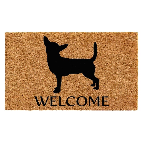 Configuracion 2 x 3 ft. Chihuahua Rectangular Doormat Natural & Black CO3360613 - main